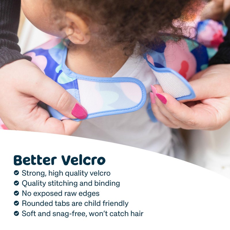 Tiny Twinkle Long Sleeve Bib for Babies & Toddlers - Waterproof Smock Bib for Eating - Machine Washable & Mess-Proof, Baby Feeding Essential & Shower Must-Have(Floral Blue, 6-24M) - Image 5